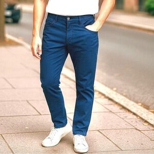 Nike Blue Chinos Slim Fit Pants Dry-Fit (Men)